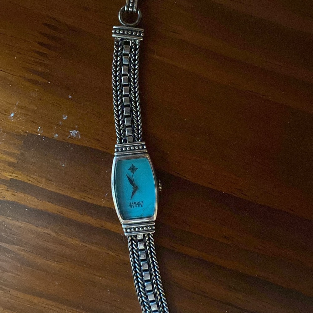 Saddle River Turquoise Watch with Silver Accents - Picture 3 of 5